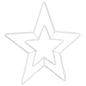 Preview: Weihnachtsstern Kalter Weiß 51.5 x 50 x 0.65 cm Eisen