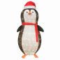 Preview: Schnee-Pinguin Figur Warmweiß 78 x 88 x 180 cm Stoff