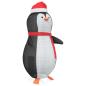 Preview: Schnee-Pinguin Figur Warmweiß 78 x 88 x 180 cm Stoff