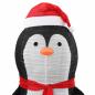 Preview: Schnee-Pinguin Figur Warmweiß 78 x 88 x 180 cm Stoff
