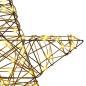 Preview: 3D Stern mit 50 LEDs Warmweiß 55 x 52,5 x 9 cm Rattan
