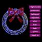 Preview: Kranz mit 60 LEDs Blau 76 x 76 x 8,5 cm Acryl
