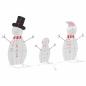 Preview: Beleuchtete Schneemann Familie 3 pcs Warmes Weiß Polyester