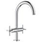 Preview: ARDEBO.de GROHE Atrio Waschtisch-Einlochbatterie, L-Size, Kreuzgriffe, Ablaufgarnitur, chrom (21144000)
