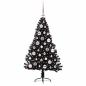 Preview: Künstlicher vorbeleuchteter Weihnachtsbaum Schwarz 120 cm PVC