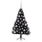 Preview: Künstlicher vorbeleuchteter Weihnachtsbaum Schwarz 120 cm PVC