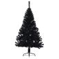 Preview: Künstlicher vorbeleuchteter Weihnachtsbaum Schwarz 120 cm PVC
