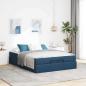 Preview: ARDEBO.de - Bettgestell mit Matratze Blau 140 x 190 cm Stoff