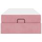 Preview: Bettgestell mit Matratze mit Speicher Rosa 90 x 190 cm Samt