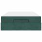Preview: Bettgestell mit Matratze Dunkelgrün 140 x 190 cm Samt