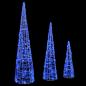 Preview: Weihnachtsbaum mit 90 LEDs 3 pcs Blau 40 cm 60 cm 80 cm Acryl