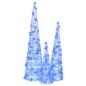Preview: Weihnachtsbaum mit 90 LEDs 3 pcs Blau 40 cm 60 cm 80 cm Acryl