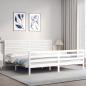 Preview: Massivholzbett mit Kopfteil Weiß