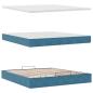 Preview: Ottoman-Bett mit Matratzen Dunkelblau 200x200 cm Samt