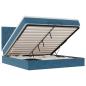 Preview: ARDEBO.de - Ottoman-Bett mit Matratzen & LED Dunkelblau 200x200 cm Samt
