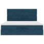Preview: Ottoman-Bett mit Matratzen & LED Dunkelblau 200x200 cm Samt