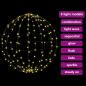 Preview: Ball mit 384 LEDs 2 pcs Warmweiß 60 cm Metall