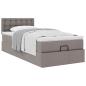 Preview: ARDEBO.de - Ottoman-Bett mit Matratze Taupe 80x200 cm Stoff