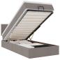 Preview: Ottoman-Bett mit Matratze & LEDs Taupe 80x200 cm Stoff