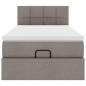 Preview: Ottoman-Bett mit Matratze & LEDs Taupe 80x200 cm Stoff