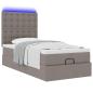 Preview: Ottoman-Bett mit Matratze & LEDs Taupe 80x200 cm Stoff