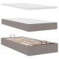 Preview: Ottoman-Bett mit Matratze & LEDs Taupe 80x200 cm Stoff