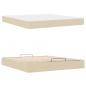 Preview: Bettgestell mit Speicher Creme 180 x 200 cm Stoff