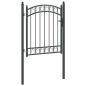 Preview: Zauntor mit Schloss Grau 150 x 100 cm Pulverbeschichteter Stahl