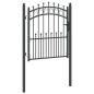 Preview: Zauntor mit Spitzen Grau 125 x 100 cm Pulverbeschichteter Stahl