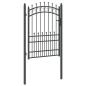 Preview: Zauntor mit Spitzen Grau 170 x 100 cm Pulverbeschichteter Stahl