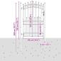 Preview: Zauntor mit Spitzen Grau 200 x 100 cm Pulverbeschichteter Stahl