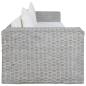 Preview: 3-Sitzer-Sofa mit Kissen Grau Natürliches Rattan