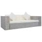 Preview: 3-Sitzer-Sofa mit Kissen Grau Natürliches Rattan