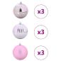 Preview: Weihnachtskugel-Set 9 pcs Rosa