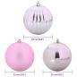 Preview: Weihnachtsbaumkugel Set XXL 3 Stk. Rosa Ø 25 cm Kunststoff LEDs