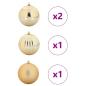 Preview: Weihnachtskugel-Set 4 pcs Gold