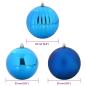 Preview: Weihnachtskugeln Set XXL 3 Stk. Blau Ø 25 cm Kunststoff LEDs