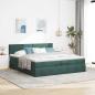 Preview: Ottoman-Bett mit Matratze Dunkelgrün 200x200 cm Samt