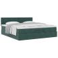 Preview: Ottoman-Bett mit Matratze Dunkelgrün 200x200 cm Samt