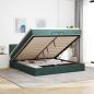 Preview: ARDEBO.de - Ottoman-Bett mit Matratze Dunkelgrün 200x200 cm Samt