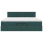Preview: Ottoman-Bett mit Matratzen & LEDs Dunkelgrün 200x200 cm Samt