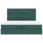 Preview: Ottoman-Bett mit Matratzen & LEDs Dunkelgrün 200x200 cm Samt