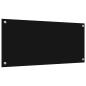Preview: ARDEBO.de - Küchenrückwand Schwarz 90 x 40 x 0,8 cm Gehärtetes Glas