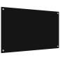 Preview: Küchenrückwand Schwarz 100 x 60 x 0,8 cm Gehärtetes Glas