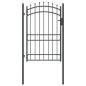 Preview: Zauntor mit Spitzen Grau 200 x 100 cm Pulverbeschichteter Stahl