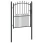 Preview: Zauntor mit Spitzen Grau 150 x 100 cm Pulverbeschichteter Stahl