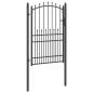 Preview: Zauntor mit Spitzen Grau 200 x 100 cm Pulverbeschichteter Stahl