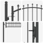 Preview: Zauntor mit Spitzen Grau 200 x 100 cm Pulverbeschichteter Stahl