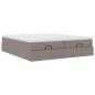 Preview: Ottoman-Bett mit Matratzen Taupe 160x200 cm Stoff