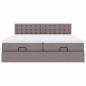 Preview: Ottoman-Bett mit Matratzen Taupe 160x200 cm Stoff